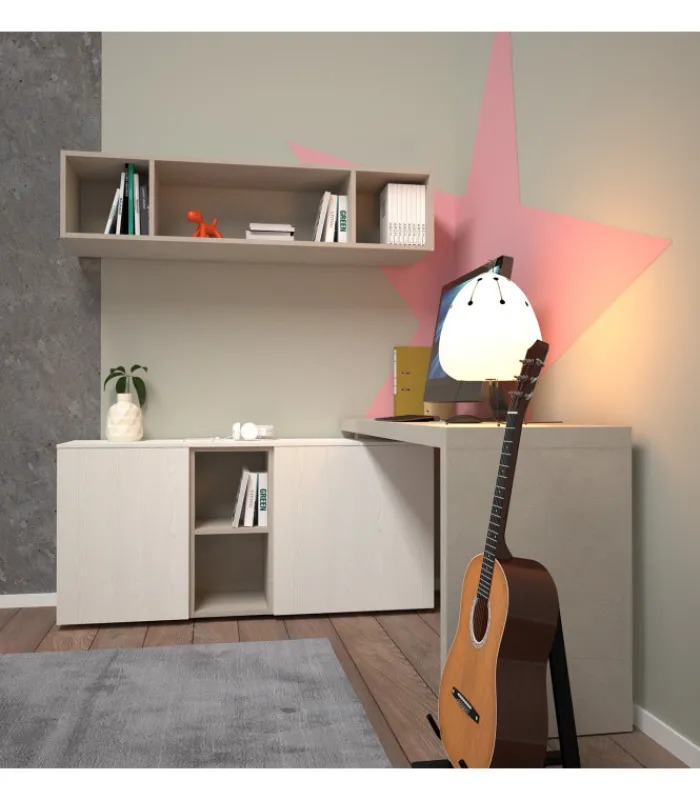 Online SANTA LUCIA COMPOSIZIONE SCRIVANIA AD ANGOLO CON LIBRERIA APPESA |