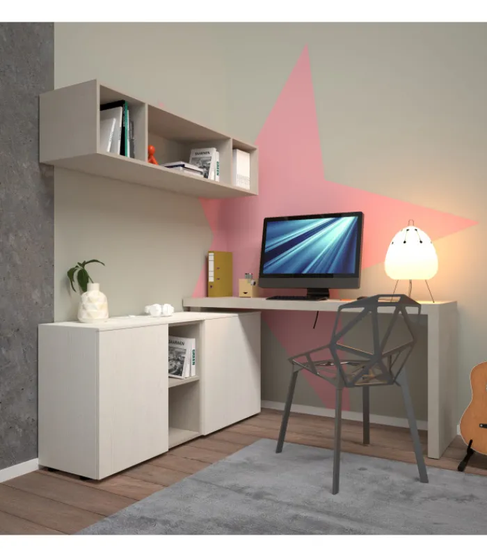 Online SANTA LUCIA COMPOSIZIONE SCRIVANIA AD ANGOLO CON LIBRERIA APPESA |