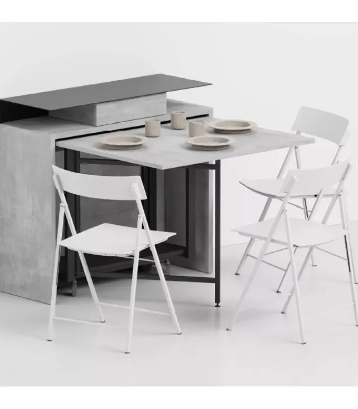 New PEZZANI CONSOLLE ARCHIMEDE CASSETTO CON 6 SEDIE |