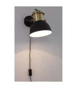 Fashion CONTEMPORARY STYLE LAMPADA PARETE BROOKLYN OTTONE-NERO OP
