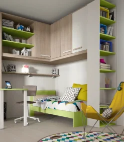 New S. MARTINO MOBILI Letto Biquadro Sx Singolo |