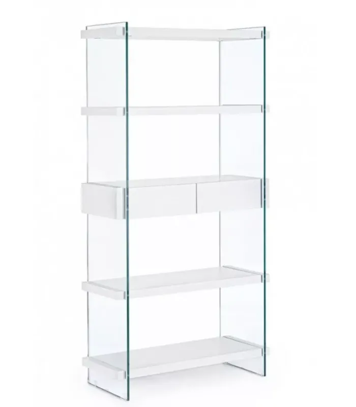 Outlet CONTEMPORARY STYLE LIBRERIA 4P-2C LINE WOOD BIANCO