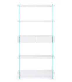 Outlet CONTEMPORARY STYLE LIBRERIA 4P-2C LINE WOOD BIANCO