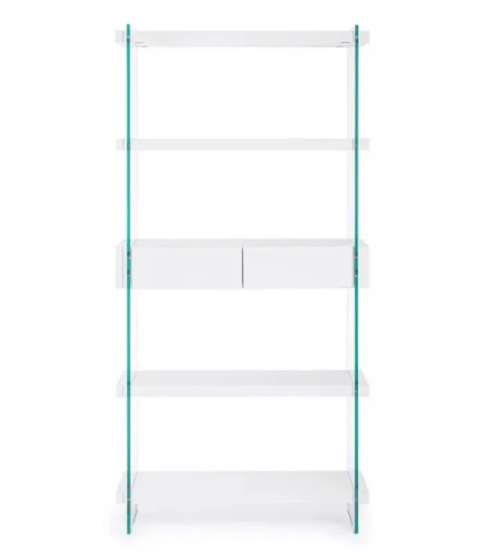 Outlet CONTEMPORARY STYLE LIBRERIA 4P-2C LINE WOOD BIANCO