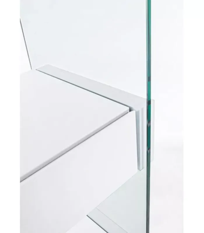 Outlet CONTEMPORARY STYLE LIBRERIA 4P-2C LINE WOOD BIANCO