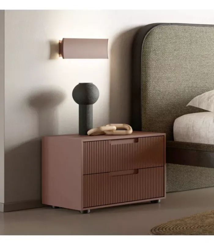 Fashion SANTA LUCIA Mesilla de noche Quadro Grecato con 2 cajones