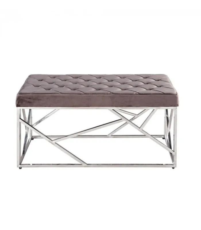 New CONTEMPORARY STYLE PANCA RAYAN VELLUTO GRIGIO 97X44