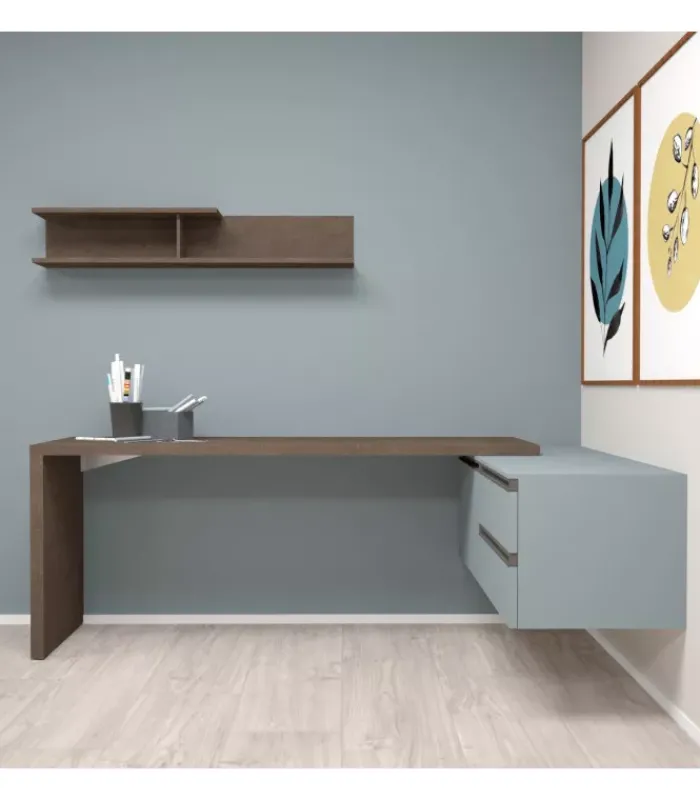 Hot SANTA LUCIA Scrivania ad angolo con elementi Ego appesi e modulo Half |