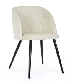 New CONTEMPORARY STYLE SEDIA QUEEN VELVET BIANCO