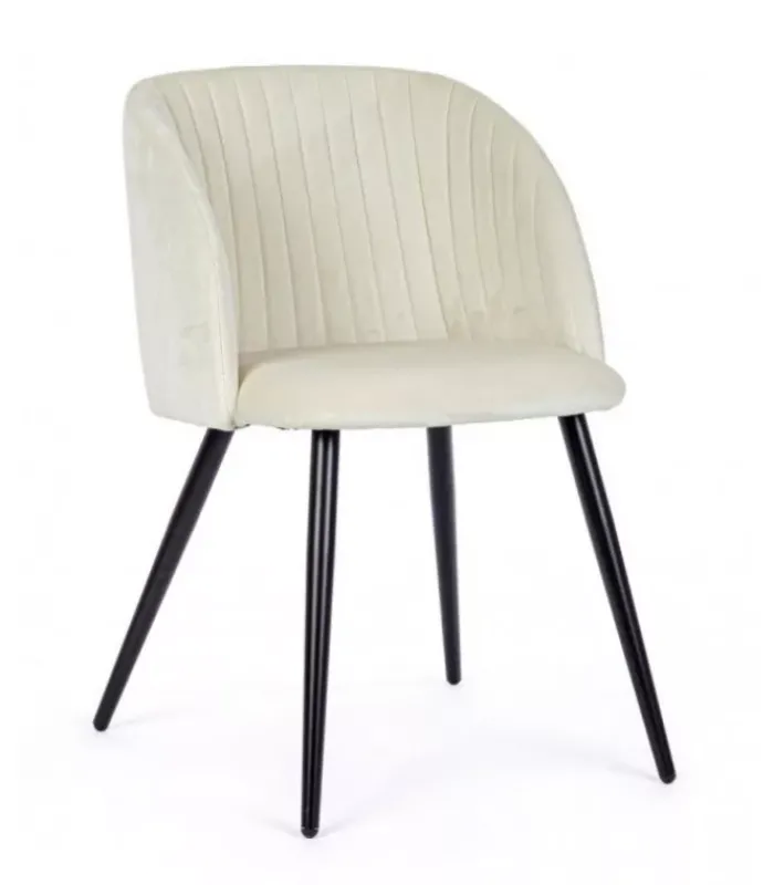 New CONTEMPORARY STYLE SEDIA QUEEN VELVET BIANCO