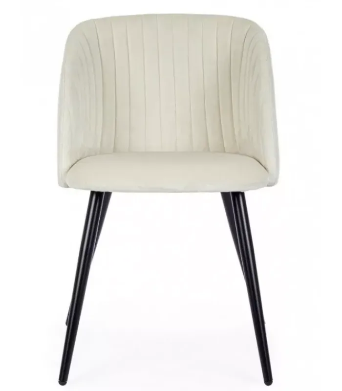 New CONTEMPORARY STYLE SEDIA QUEEN VELVET BIANCO