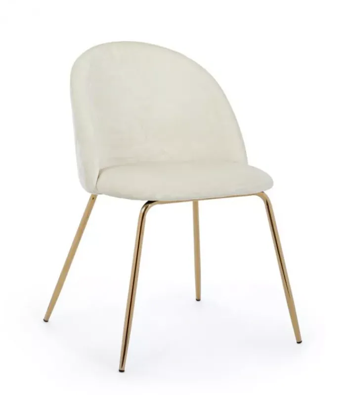 Hot CONTEMPORARY STYLE SEDIA TANYA VELLUTO BIANCO