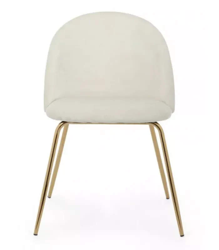 Hot CONTEMPORARY STYLE SEDIA TANYA VELLUTO BIANCO