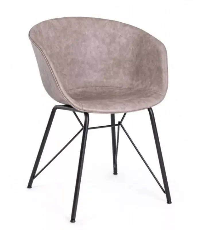 New CONTEMPORARY STYLE SEDIA WARHOL NERO PU BEIGE VINTAGE