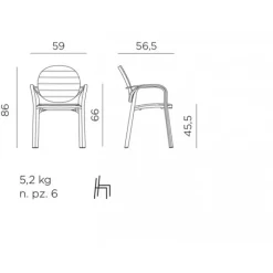 Fashion NARDI Set 6 Palma - Da 6 a 1 pezzi per set |