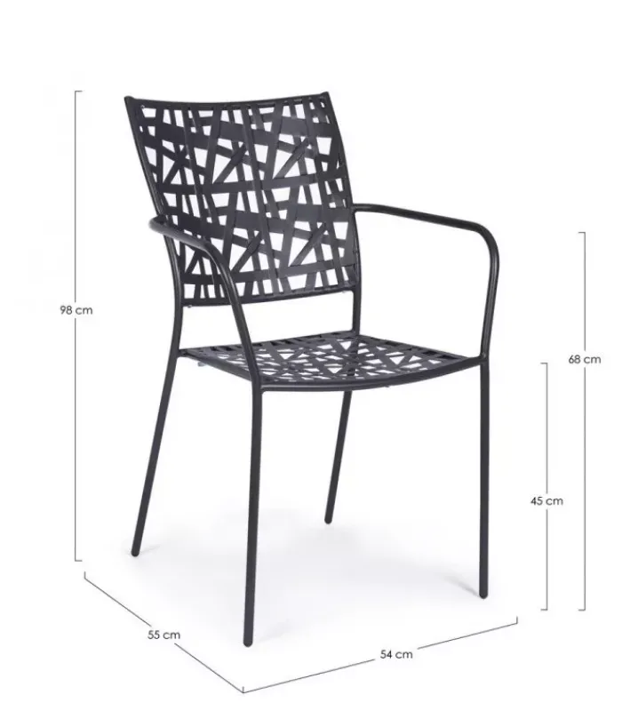 New CONTEMPORARY STYLE SET 4 SEDIA C-BR KELSIE ANTRACITE