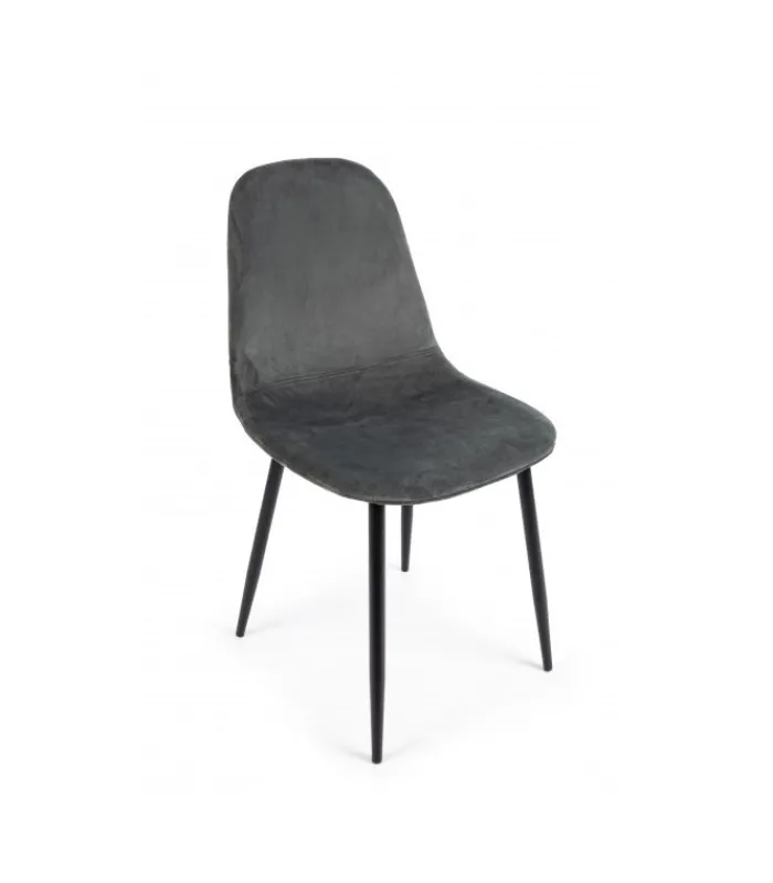 Discount CONTEMPORARY STYLE SET 4 SEDIA IRELIA VELLUTO GRIGIO SCURO