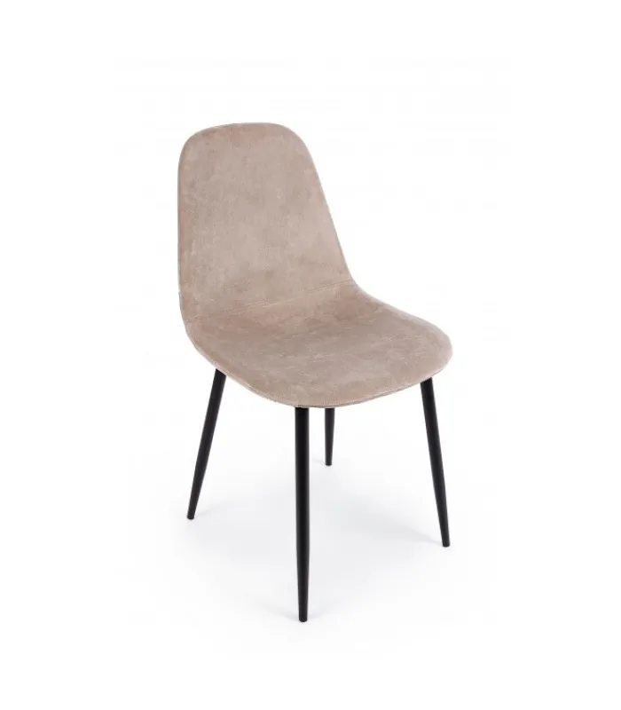 Outlet CONTEMPORARY STYLE SET 4 SEDIA IRELIA VELLUTO TORTORA