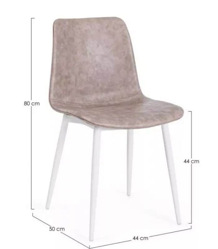 Online CONTEMPORARY STYLE SET 2 SEDIA KYRA BIANCO PU BEIGE VINTAGE