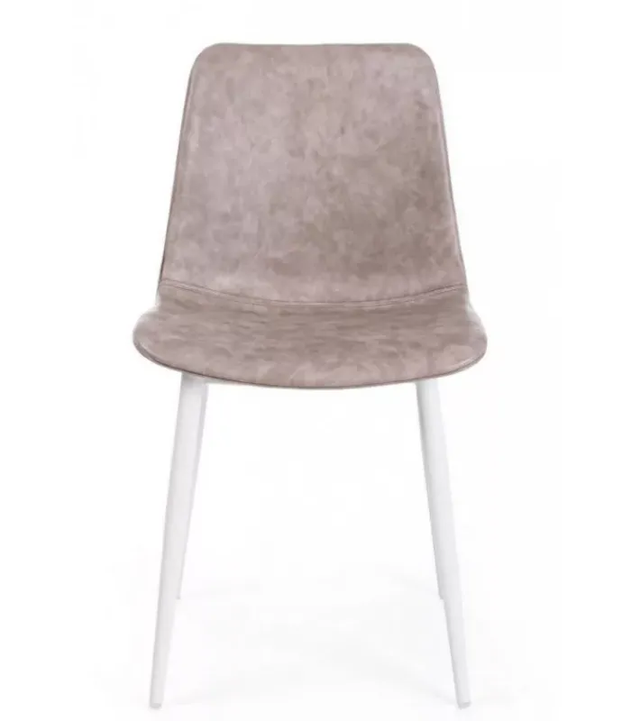 Online CONTEMPORARY STYLE SET 2 SEDIA KYRA BIANCO PU BEIGE VINTAGE