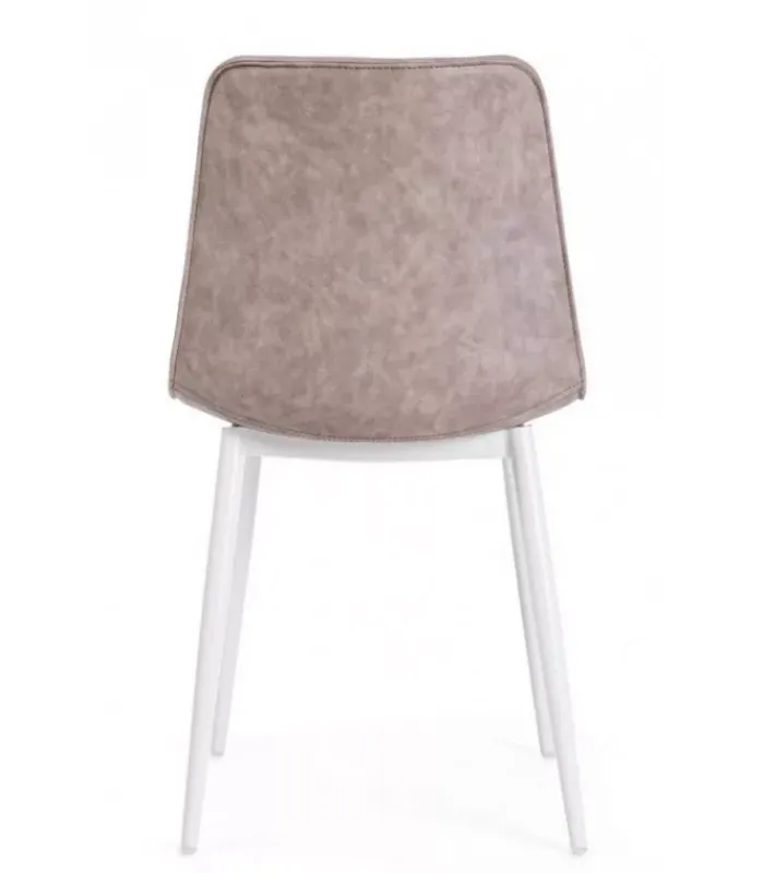 Online CONTEMPORARY STYLE SET 2 SEDIA KYRA BIANCO PU BEIGE VINTAGE