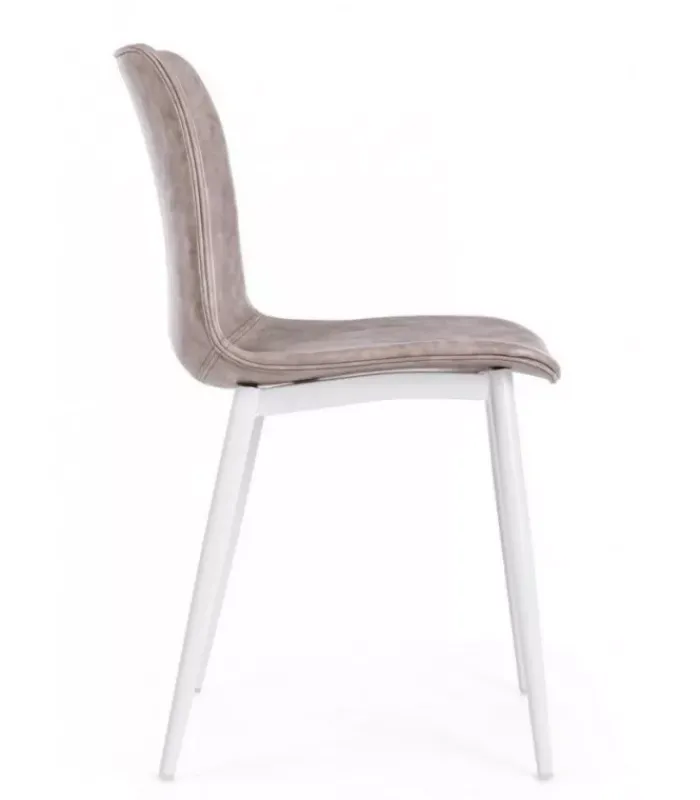 Online CONTEMPORARY STYLE SET 2 SEDIA KYRA BIANCO PU BEIGE VINTAGE