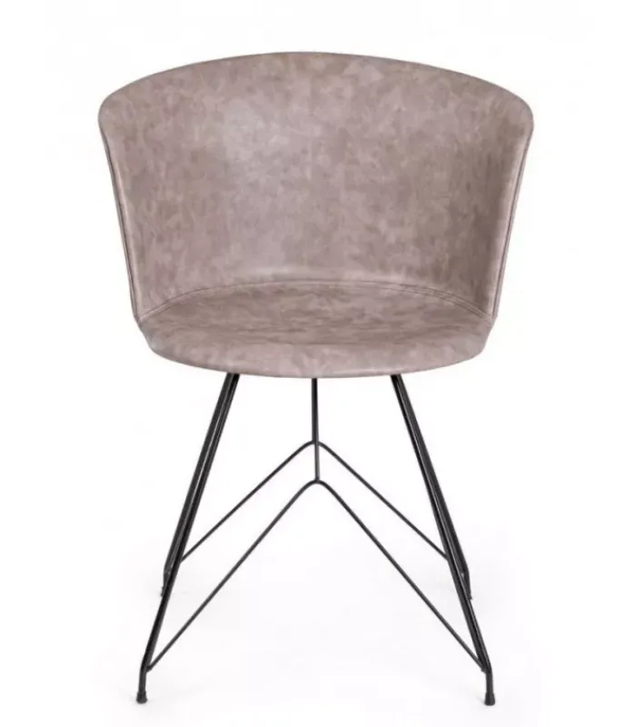 Sale CONTEMPORARY STYLE SET 2 SEDIA LOFT NERO PU BEIGE VINTAGE