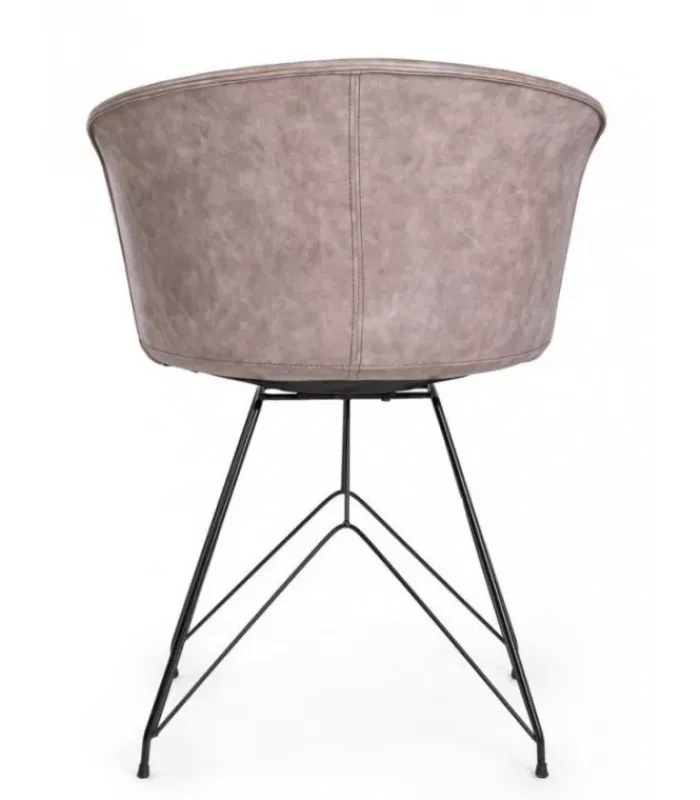 Sale CONTEMPORARY STYLE SET 2 SEDIA LOFT NERO PU BEIGE VINTAGE