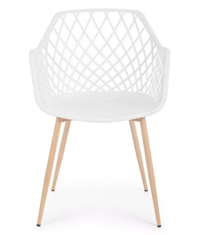 New CONTEMPORARY STYLE SET 4 SEDIA OPTIK BIANCO