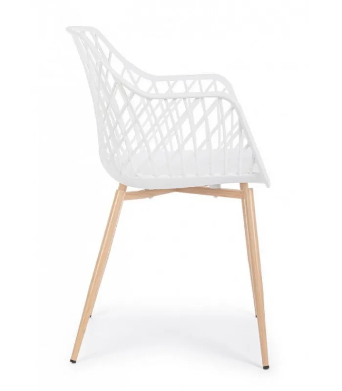 New CONTEMPORARY STYLE SET 4 SEDIA OPTIK BIANCO