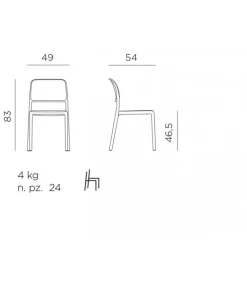 Outlet NARDI Set 6 sedie Riva Bistrot - Da 6 a 1 pezzi per set |
