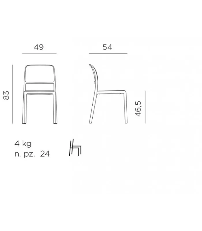 Outlet NARDI Set 6 sedie Riva Bistrot - Da 6 a 1 pezzi per set |