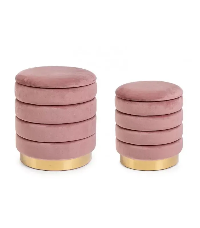 Fashion CONTEMPORARY STYLE SET2 POUF CONTENITORE DARINA ROSA ANTICO