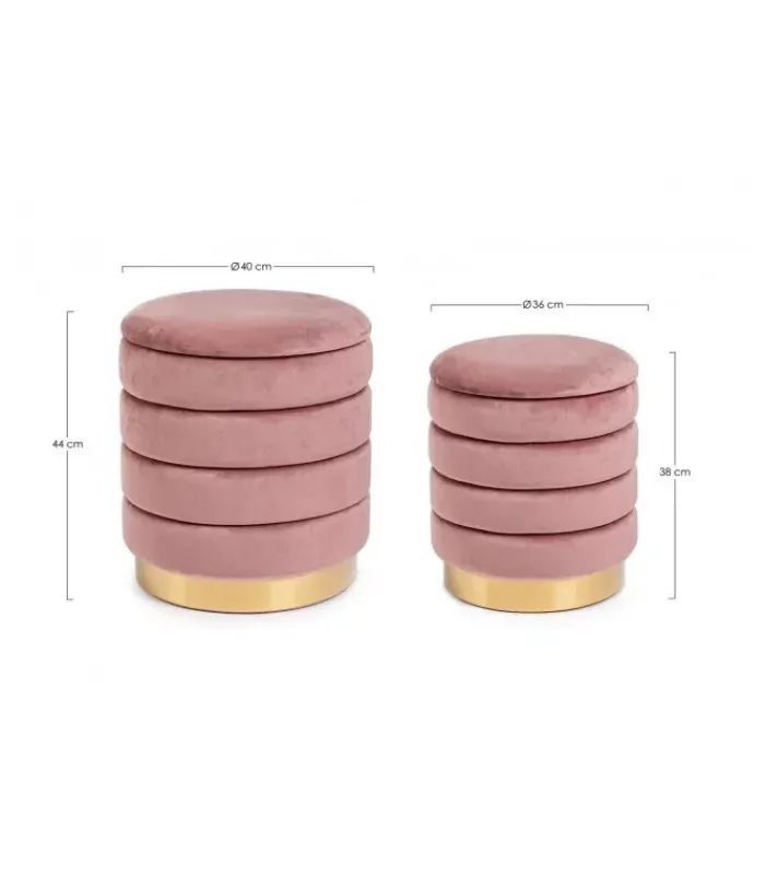 Fashion CONTEMPORARY STYLE SET2 POUF CONTENITORE DARINA ROSA ANTICO
