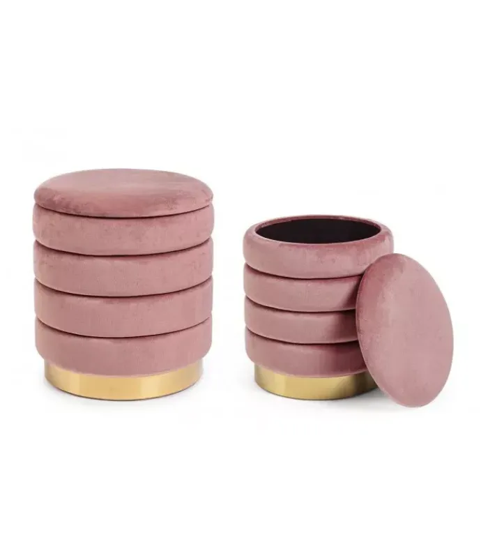 Fashion CONTEMPORARY STYLE SET2 POUF CONTENITORE DARINA ROSA ANTICO