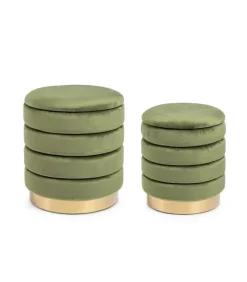 New CONTEMPORARY STYLE SET2 POUF CONTENITORE DARINA OLIVE