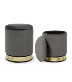 Clearance CONTEMPORARY STYLE SET2 POUF CONTENITORE MILENA GRIGIO SC