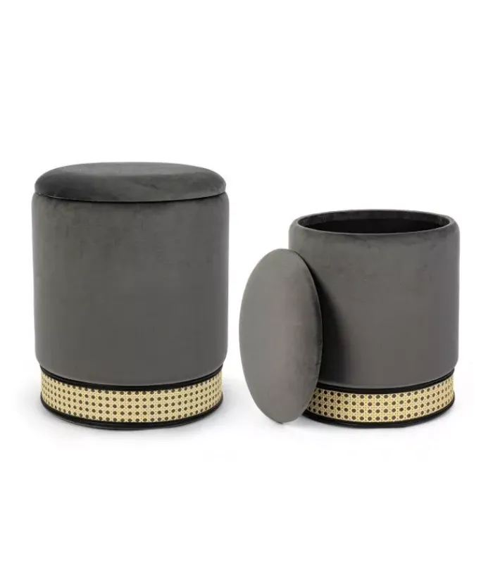 Clearance CONTEMPORARY STYLE SET2 POUF CONTENITORE MILENA GRIGIO SC
