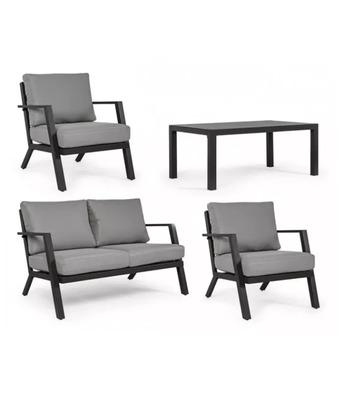 Clearance CONTEMPORARY STYLE SET4 SALOTTO C-C HARLEY ANTRACITE YK13