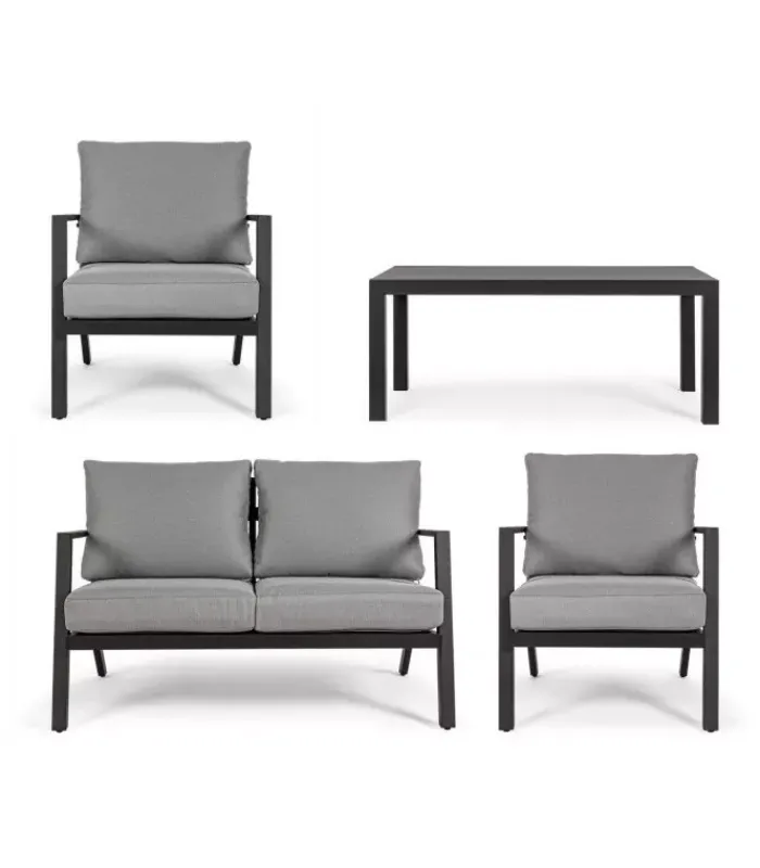 Clearance CONTEMPORARY STYLE SET4 SALOTTO C-C HARLEY ANTRACITE YK13