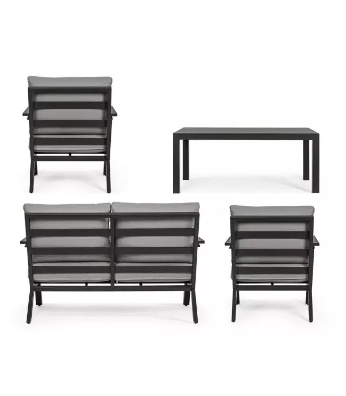 Clearance CONTEMPORARY STYLE SET4 SALOTTO C-C HARLEY ANTRACITE YK13