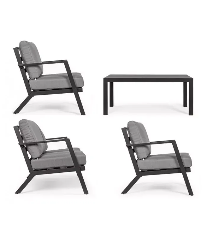 Clearance CONTEMPORARY STYLE SET4 SALOTTO C-C HARLEY ANTRACITE YK13