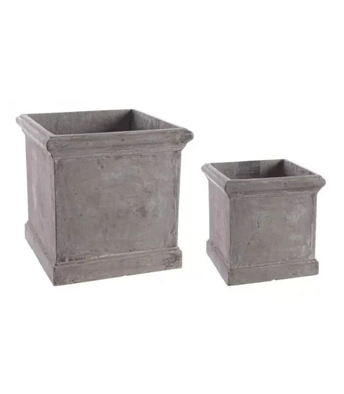 Fashion CONTEMPORARY STYLE SET2 VASO CEMENT QU GRIGIO
