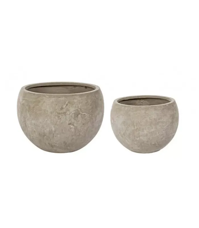 New CONTEMPORARY STYLE SET2 VASO CEMENT SFERA SABBIA