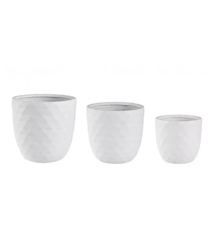 Discount CONTEMPORARY STYLE SET3 VASO PYRAMID BOMB BIANCO