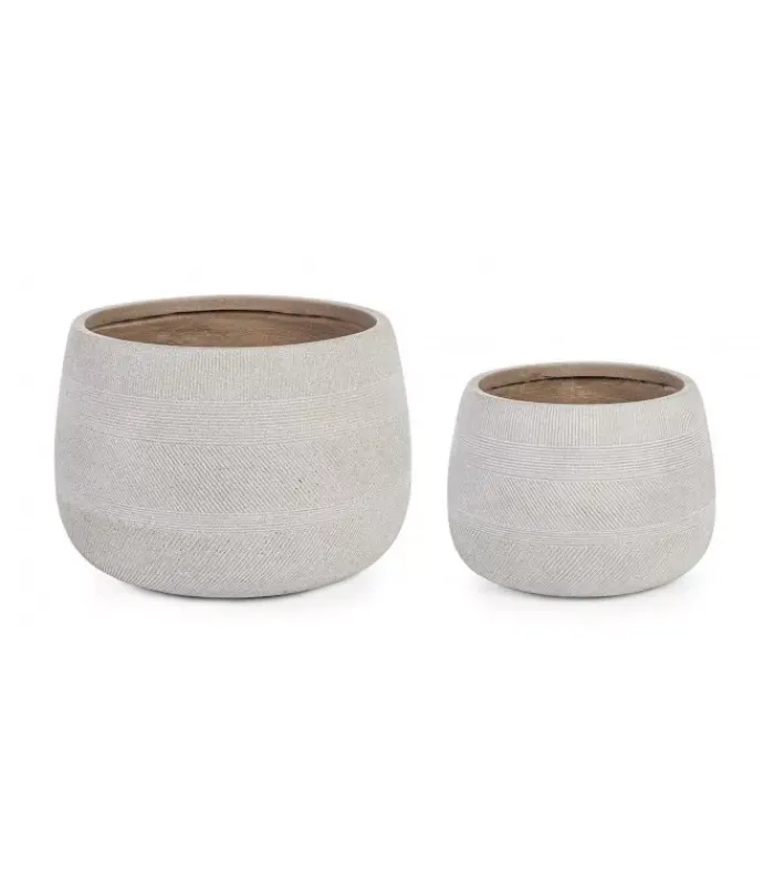 Clearance CONTEMPORARY STYLE SET2 VASO RIGO BOMB BEIGE BASSO